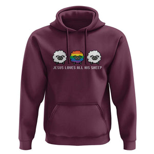 LGBTQ Hoodie Jesus Loves All His Sheep Gay Pride Woolly Sheep TS11 Maroon Print Your Wear