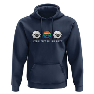 LGBTQ Hoodie Jesus Loves All His Sheep Gay Pride Woolly Sheep TS11 Navy Print Your Wear