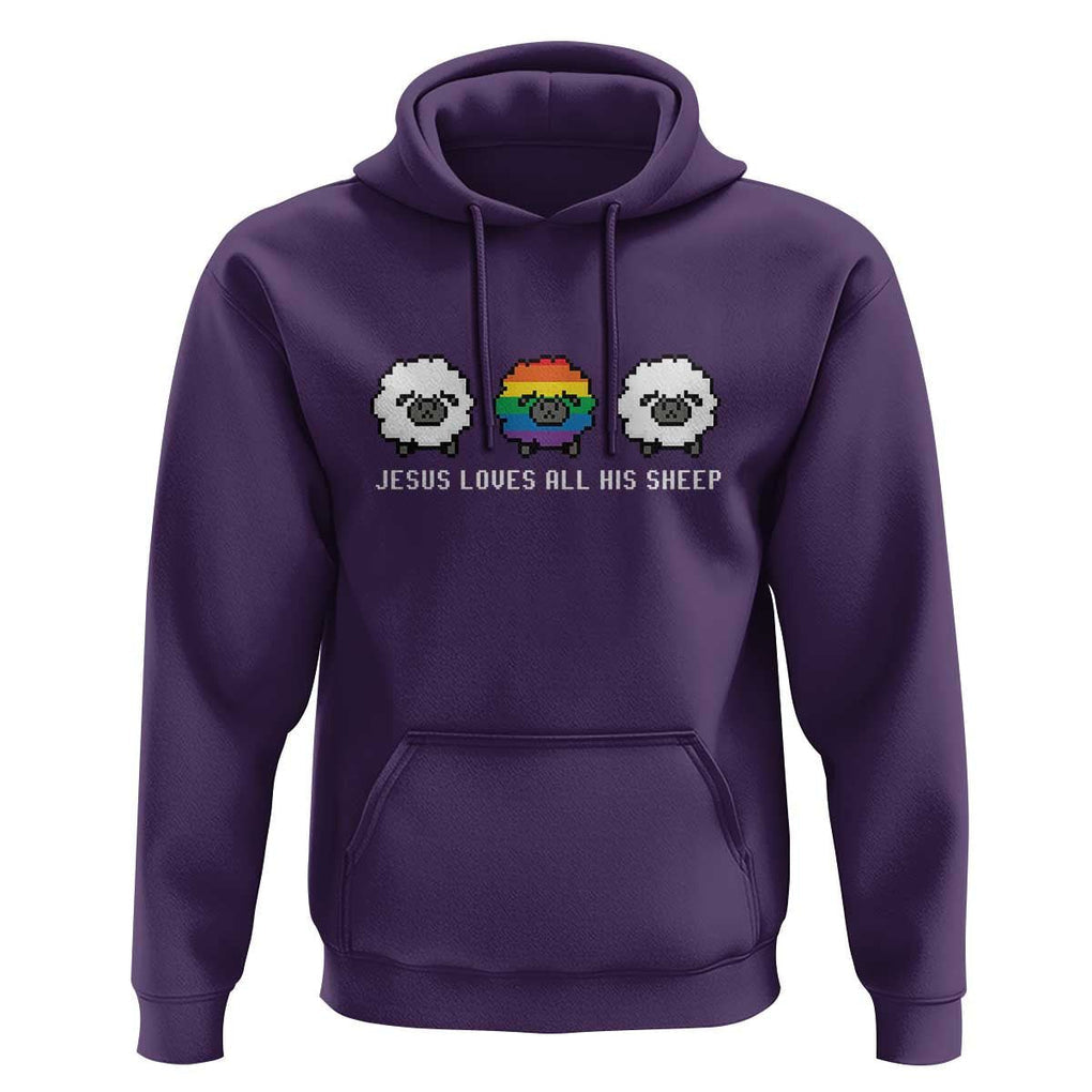 LGBTQ Hoodie Jesus Loves All His Sheep Gay Pride Woolly Sheep TS11 Purple Print Your Wear