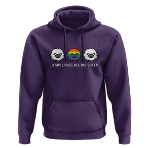 LGBTQ Hoodie Jesus Loves All His Sheep Gay Pride Woolly Sheep TS11 Purple Print Your Wear