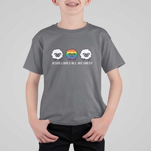 LGBTQ T Shirt For Kid Jesus Loves All His Sheep Gay Pride Woolly Sheep TS11 Charcoal Print Your Wear
