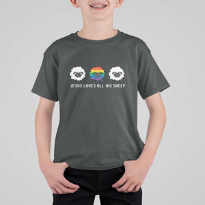 LGBTQ T Shirt For Kid Jesus Loves All His Sheep Gay Pride Woolly Sheep TS11 Dark Heather Print Your Wear