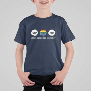 LGBTQ T Shirt For Kid Jesus Loves All His Sheep Gay Pride Woolly Sheep TS11 Navy Print Your Wear
