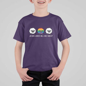 LGBTQ T Shirt For Kid Jesus Loves All His Sheep Gay Pride Woolly Sheep TS11 Purple Print Your Wear