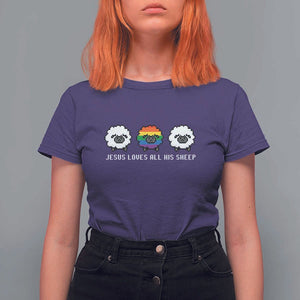 LGBTQ T Shirt For Women Jesus Loves All His Sheep Gay Pride Woolly Sheep TS11 Purple Print Your Wear