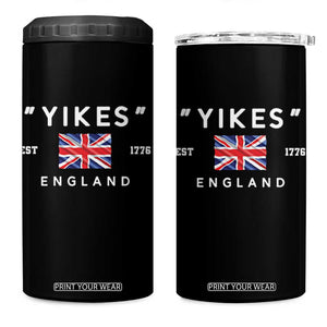 Funny Yikes England 1776 4 in 1 Can Cooler Tumbler 4th Of July USA Union Jack Flag TS11 One Size: 16 oz Black Print Your Wear