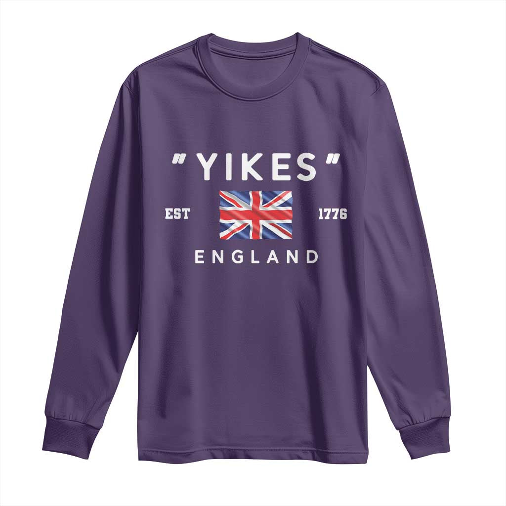 Funny Yikes England 1776 Long Sleeve Shirt 4th Of July USA Union Jack Flag TS11 Purple Print Your Wear