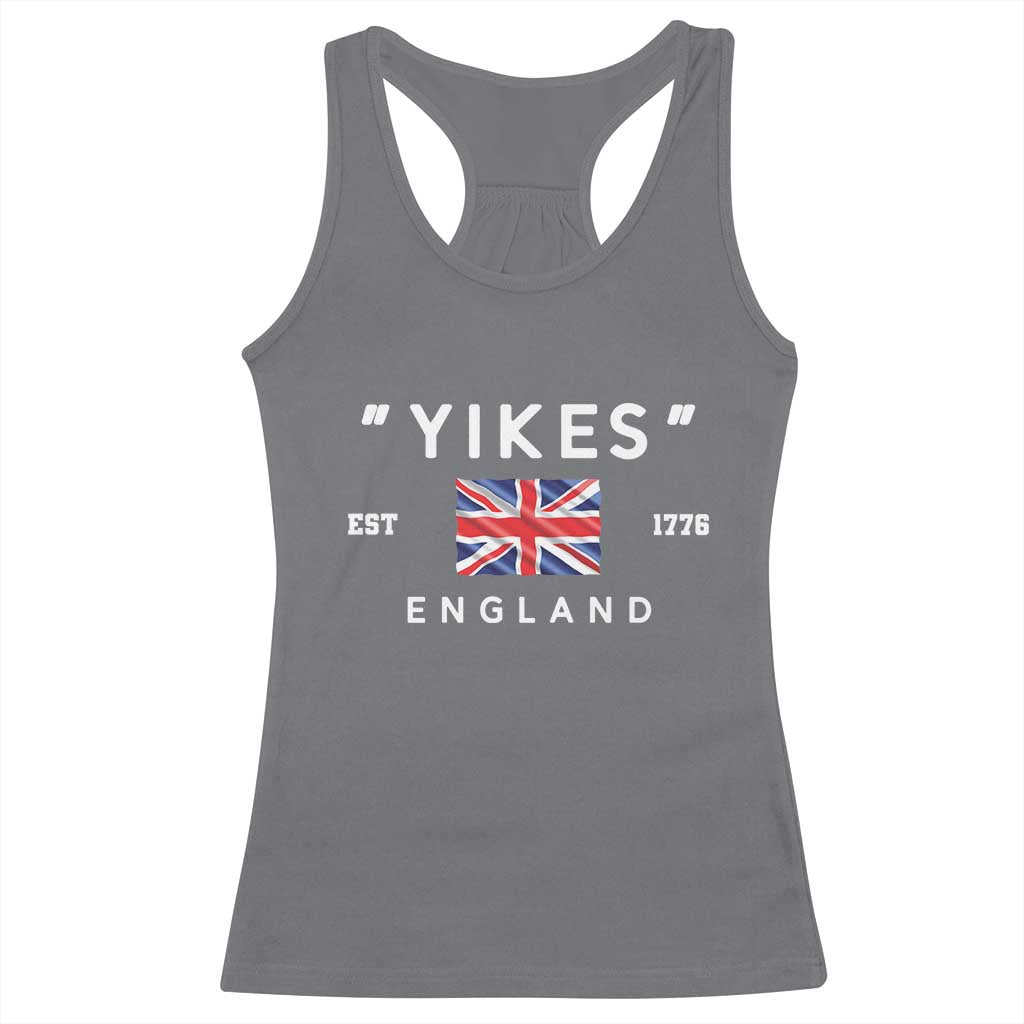 Funny Yikes England 1776 Racerback Tank Top 4th Of July USA Union Jack Flag TS11 Charcoal Print Your Wear