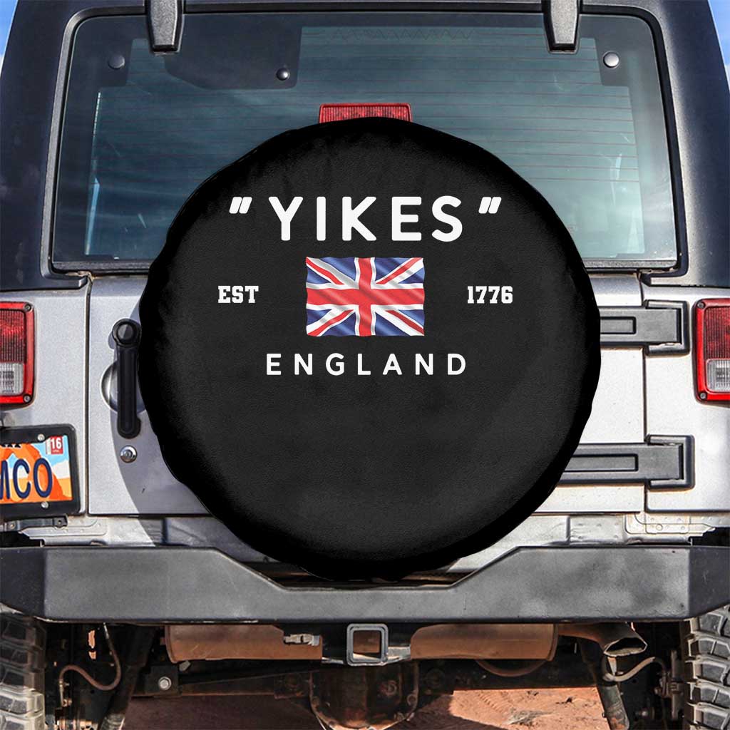 Funny Yikes England 1776 Spare Tire Cover 4th Of July USA Union Jack Flag TS11 No hole Black Print Your Wear