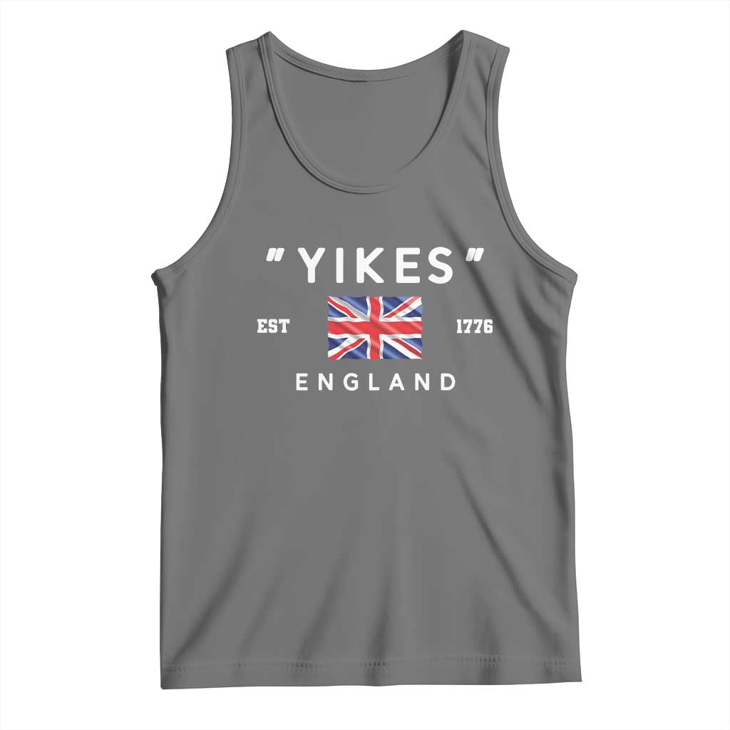 Funny Yikes England 1776 Tank Top 4th Of July USA Union Jack Flag TS11 Black Heather Print Your Wear