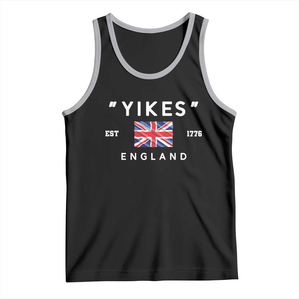 Funny Yikes England 1776 Tank Top 4th Of July USA Union Jack Flag TS11 Black Athletic Heather Print Your Wear