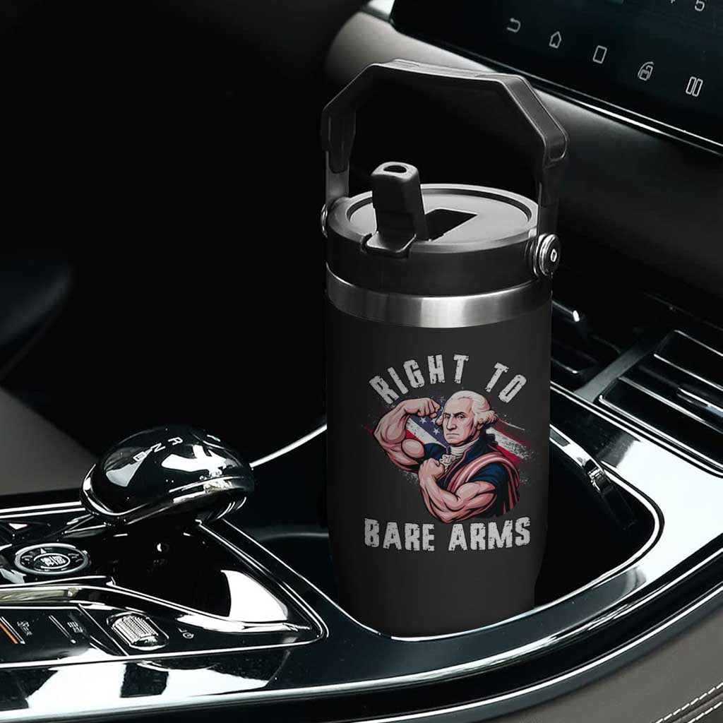 Funny Right To Bare Arms Flip Straw Tumbler 4th Of July Gym George Washington TS11 Print Your Wear