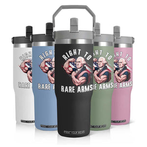 Funny Right To Bare Arms Flip Straw Tumbler 4th Of July Gym George Washington TS11 Print Your Wear