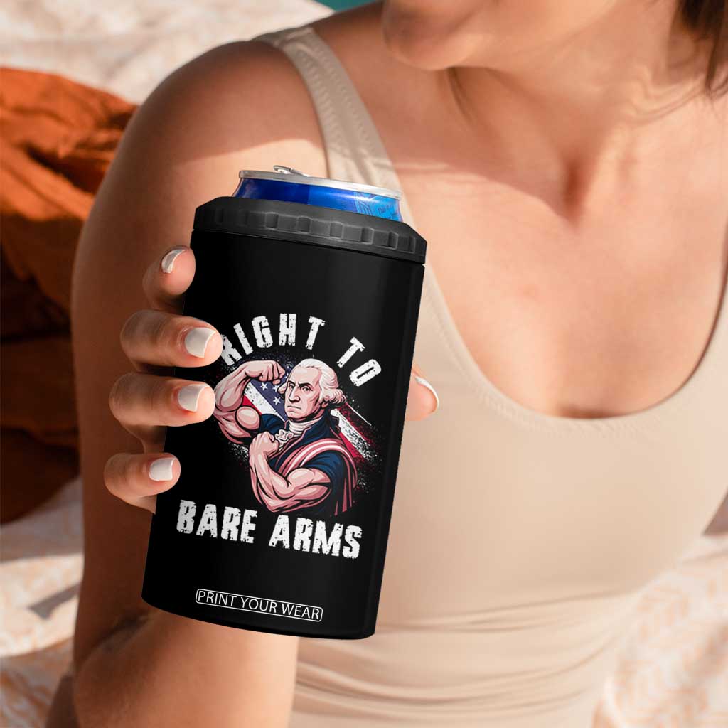 Funny Right To Bare Arms 4 in 1 Can Cooler Tumbler 4th Of July Gym George Washington TS11 Print Your Wear