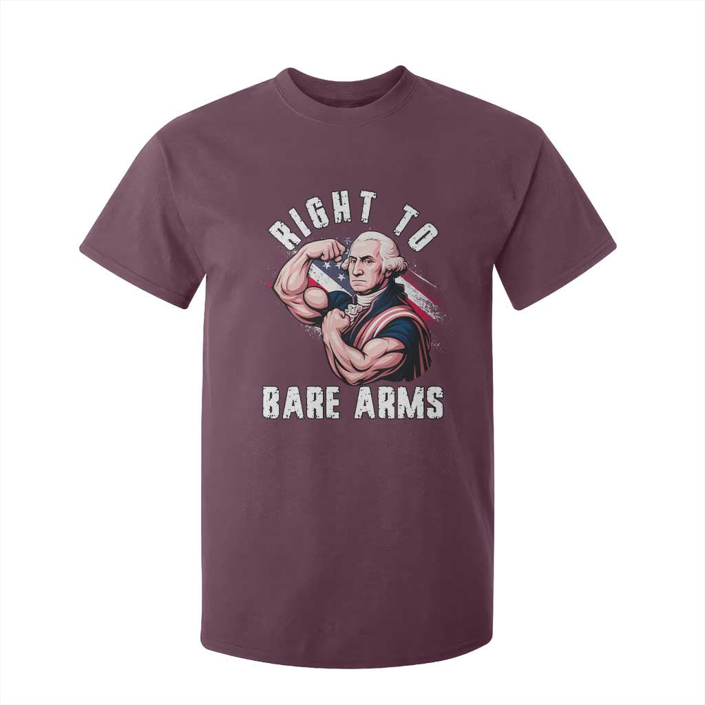 Funny Right To Bare Arms T Shirt For Kid 4th Of July Gym George Washington TS11 Maroon Print Your Wear