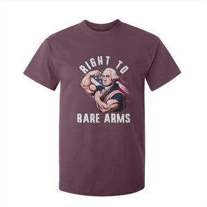 Funny Right To Bare Arms T Shirt For Kid 4th Of July Gym George Washington TS11 Maroon Print Your Wear