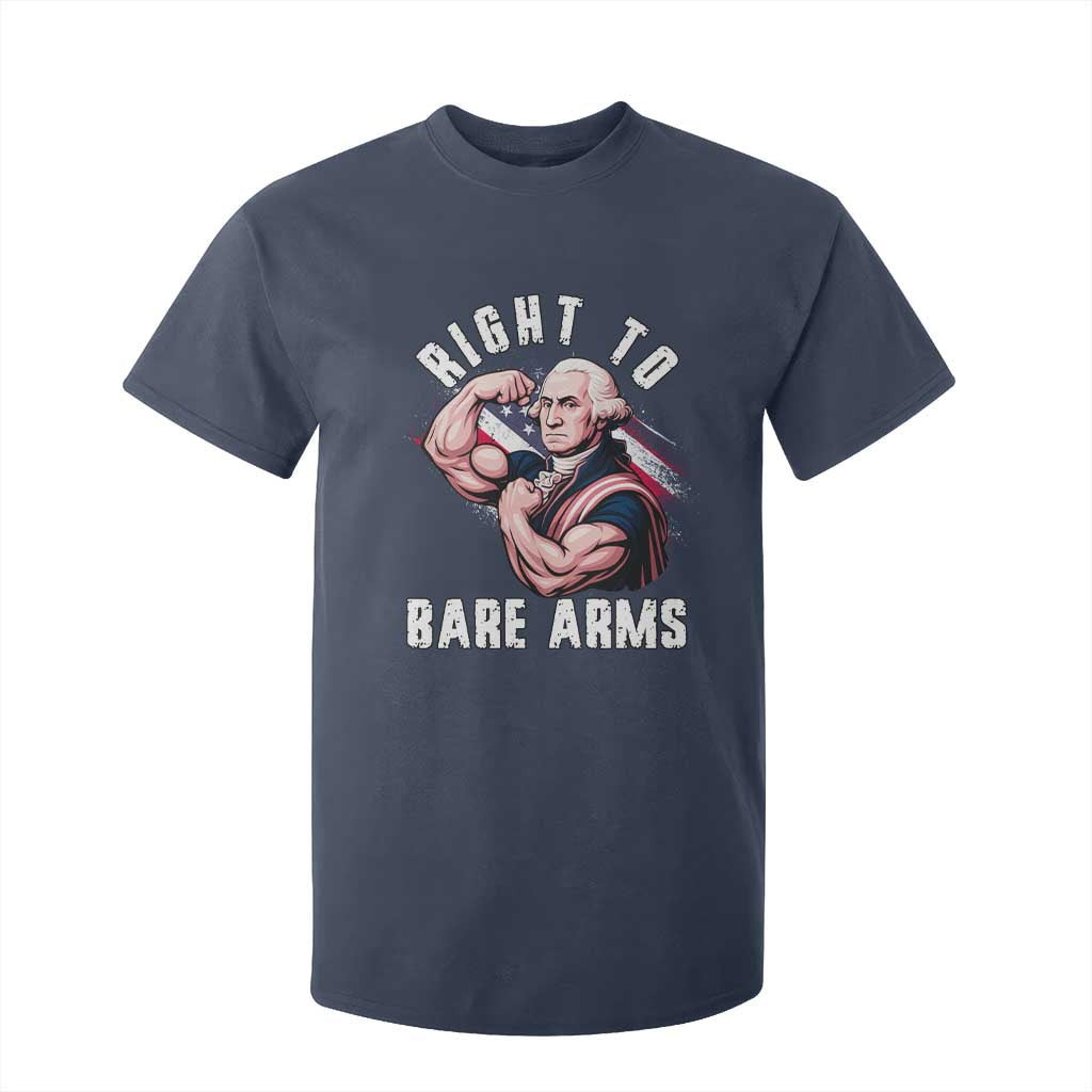 Funny Right To Bare Arms T Shirt For Kid 4th Of July Gym George Washington TS11 Navy Print Your Wear
