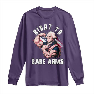 Funny Right To Bare Arms Long Sleeve Shirt 4th Of July Gym George Washington TS11 Purple Print Your Wear