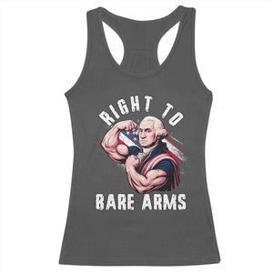 Funny Right To Bare Arms Racerback Tank Top 4th Of July Gym George Washington TS11 Dark Heather Print Your Wear