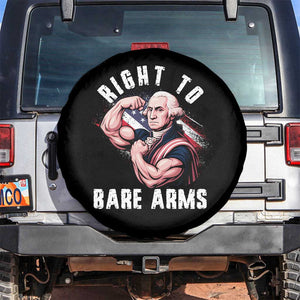 Funny Right To Bare Arms Spare Tire Cover 4th Of July Gym George Washington TS11 No hole Black Print Your Wear