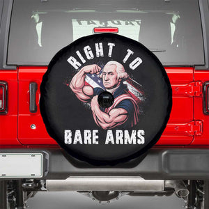 Funny Right To Bare Arms Spare Tire Cover 4th Of July Gym George Washington TS11 Black Print Your Wear