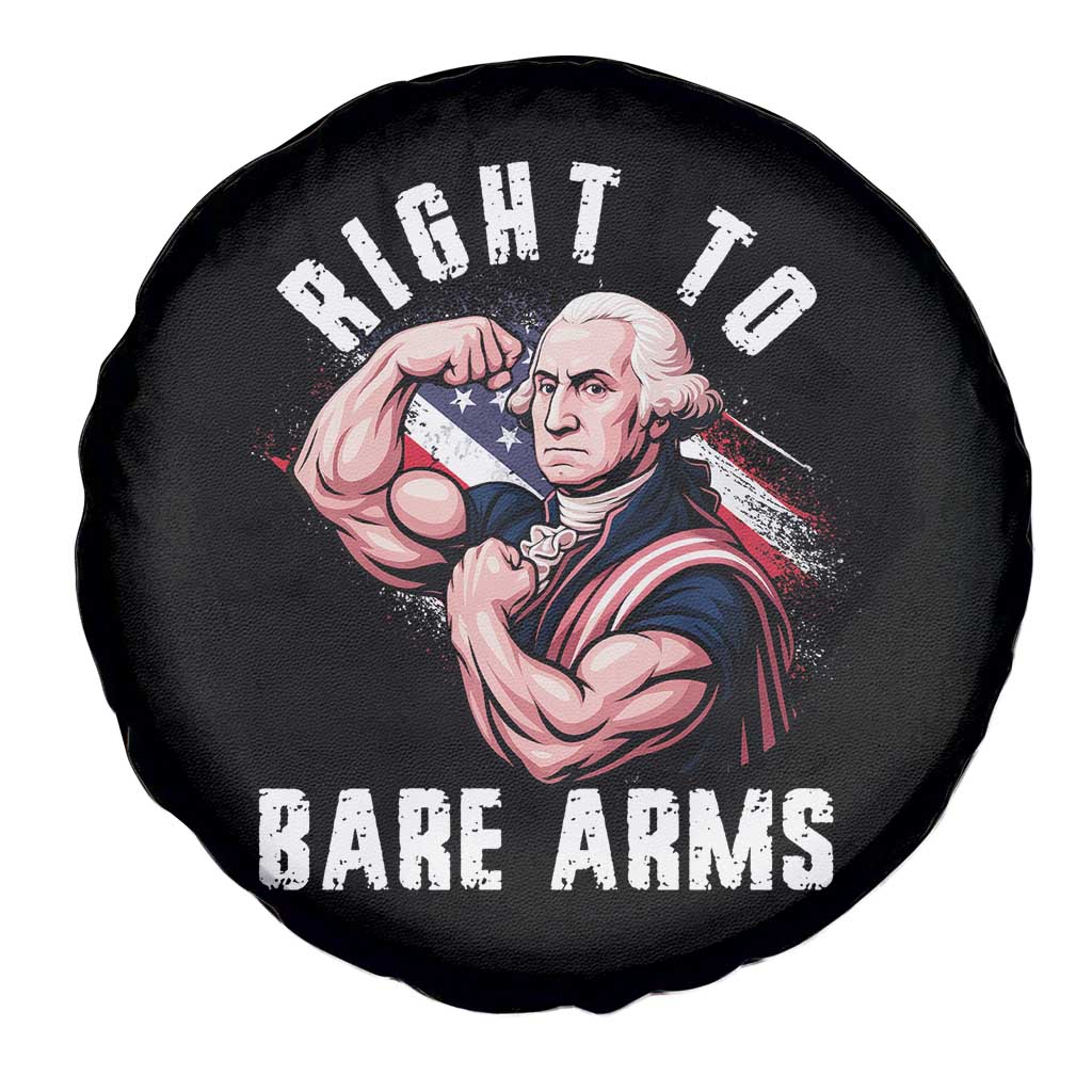 Funny Right To Bare Arms Spare Tire Cover 4th Of July Gym George Washington TS11 Print Your Wear
