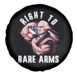 Funny Right To Bare Arms Spare Tire Cover 4th Of July Gym George Washington TS11 Print Your Wear