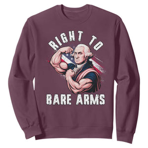 Funny Right To Bare Arms Sweatshirt 4th Of July Gym George Washington TS11 Maroon Print Your Wear