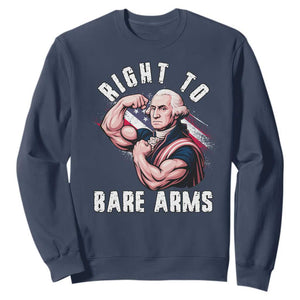 Funny Right To Bare Arms Sweatshirt 4th Of July Gym George Washington TS11 Navy Print Your Wear