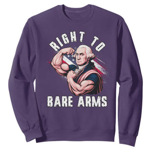 Funny Right To Bare Arms Sweatshirt 4th Of July Gym George Washington TS11 Purple Print Your Wear