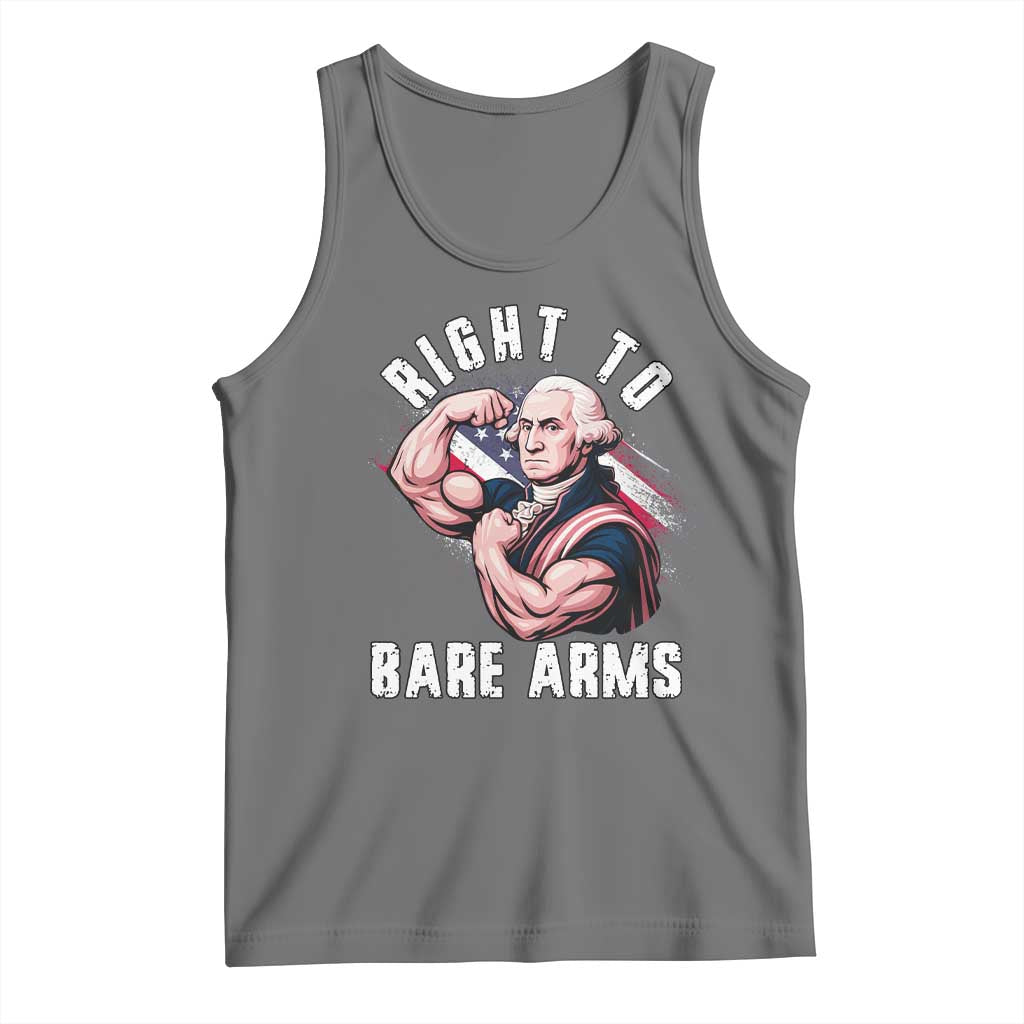 Funny Right To Bare Arms Tank Top 4th Of July Gym George Washington TS11 Black Heather Print Your Wear