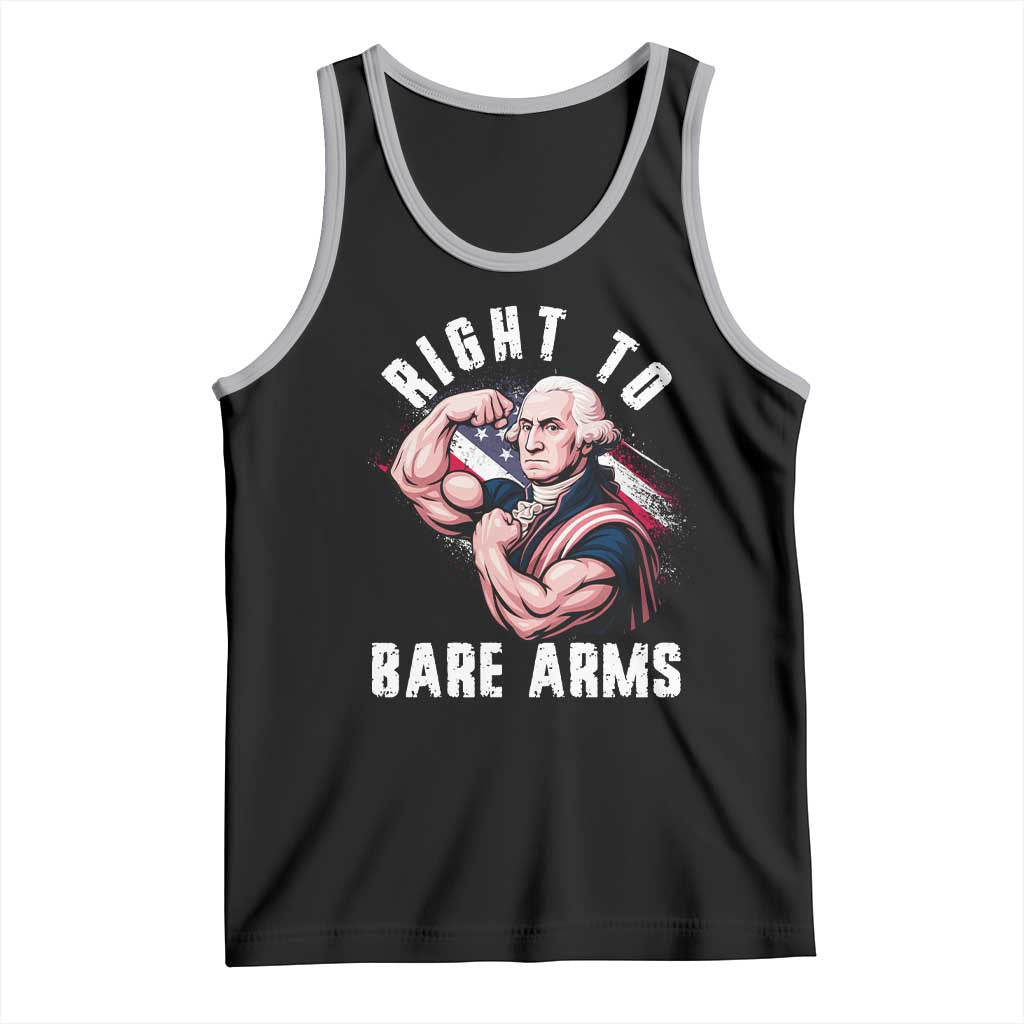 Funny Right To Bare Arms Tank Top 4th Of July Gym George Washington TS11 Black Athletic Heather Print Your Wear