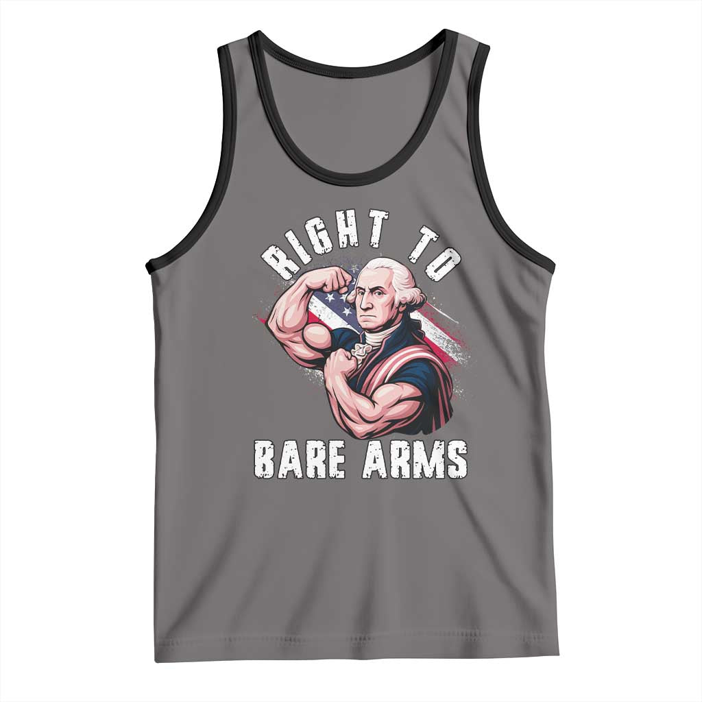 Funny Right To Bare Arms Tank Top 4th Of July Gym George Washington TS11 Deep Heather Black Print Your Wear