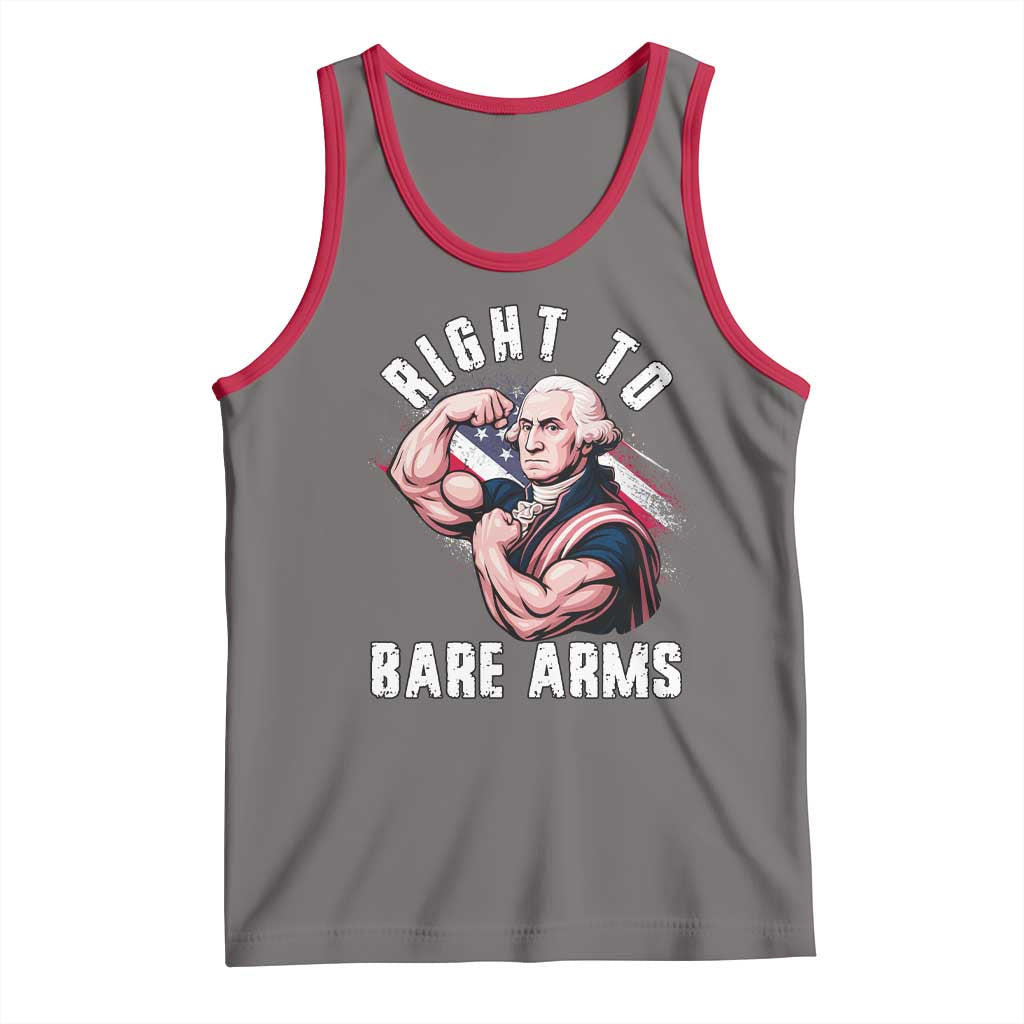 Funny Right To Bare Arms Tank Top 4th Of July Gym George Washington TS11 Deep Heather Red Print Your Wear