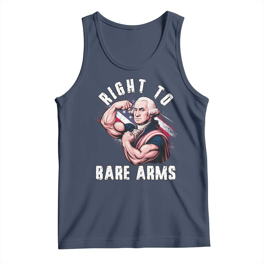 Funny Right To Bare Arms Tank Top 4th Of July Gym George Washington TS11 Navy Print Your Wear