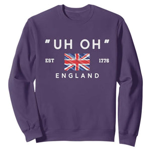 Funny Uh Oh England 1776 Sweatshirt 4th Of July USA Union Jack Flag TS11 Purple Print Your Wear