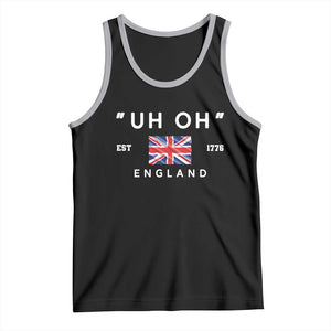 Funny Uh Oh England 1776 Tank Top 4th Of July USA Union Jack Flag TS11 Black Athletic Heather Print Your Wear