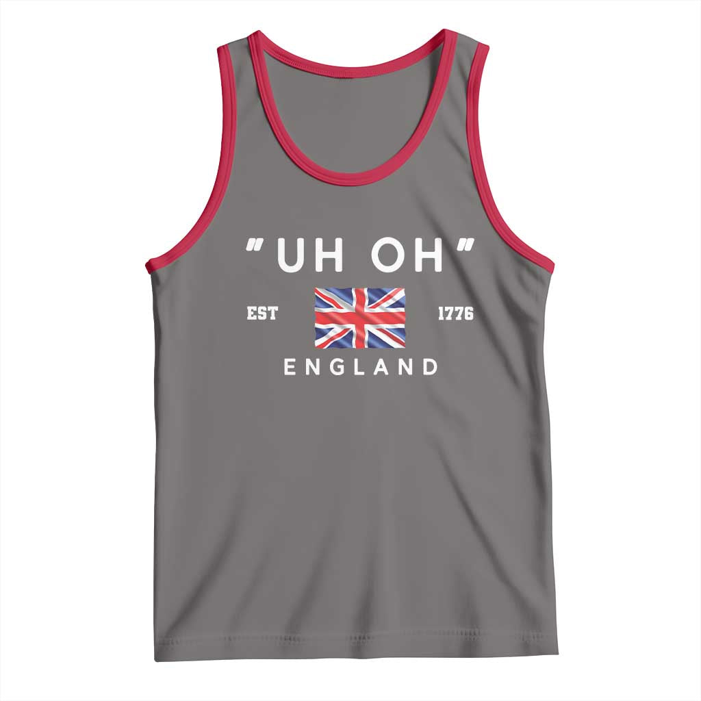 Funny Uh Oh England 1776 Tank Top 4th Of July USA Union Jack Flag TS11 Deep Heather Red Print Your Wear