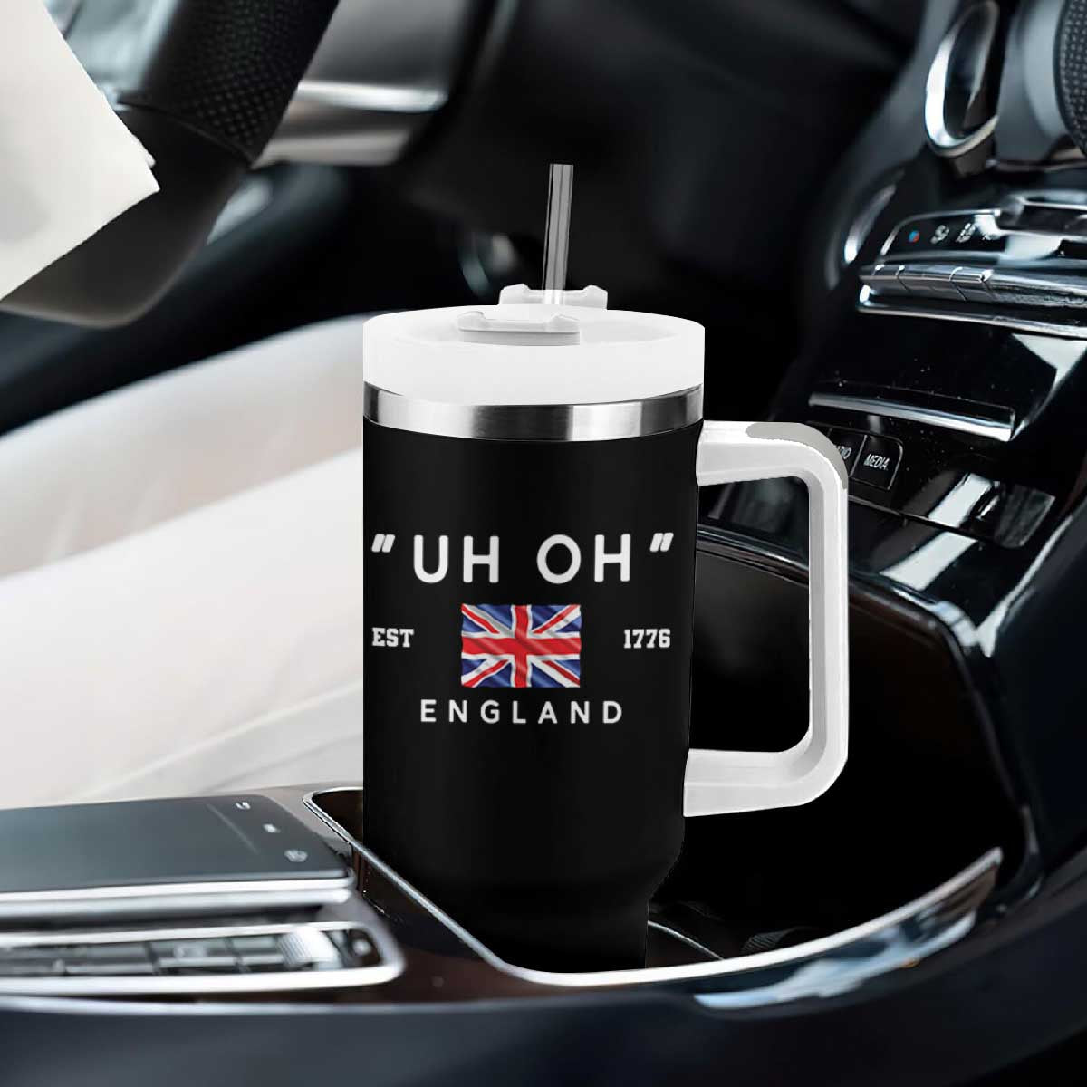 Funny Uh Oh England 1776 Tumbler With Handle 4th Of July USA Union Jack Flag TS11 Print Your Wear