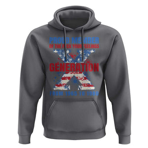 Gen X Hoodie Proud Member Of The Fuck Your Feelings American Flag TS11 Charcoal Print Your Wear