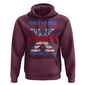 Gen X Hoodie Proud Member Of The Fuck Your Feelings American Flag TS11 Maroon Print Your Wear
