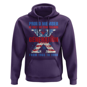 Gen X Hoodie Proud Member Of The Fuck Your Feelings American Flag TS11 Purple Print Your Wear