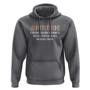 Funny Aunt Hoodie Auntitude Leopard Nephew Niece TS11 Charcoal Print Your Wear