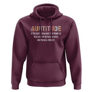 Funny Aunt Hoodie Auntitude Leopard Nephew Niece TS11 Maroon Print Your Wear