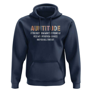 Funny Aunt Hoodie Auntitude Leopard Nephew Niece TS11 Navy Print Your Wear
