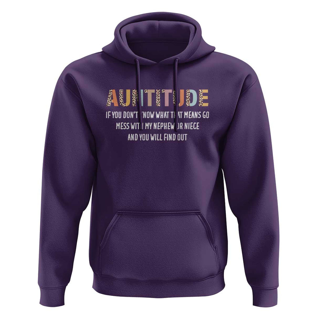 Funny Aunt Hoodie Auntitude Leopard Nephew Niece TS11 Purple Print Your Wear