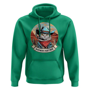 Meowdy Partner Hoodie Cowboy Cat Country Western Pet Owner TS11 Irish Green Print Your Wear