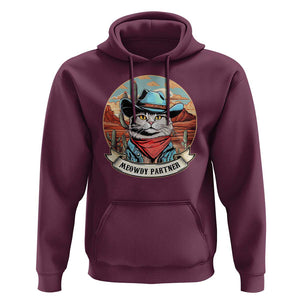 Meowdy Partner Hoodie Cowboy Cat Country Western Pet Owner TS11 Maroon Print Your Wear