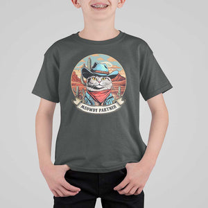 Meowdy Partner T Shirt For Kid Cowboy Cat Country Western Pet Owner TS11 Dark Heather Print Your Wear