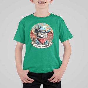 Meowdy Partner T Shirt For Kid Cowboy Cat Country Western Pet Owner TS11 Irish Green Print Your Wear